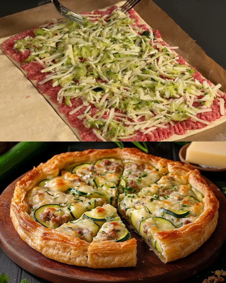 Pasta Sfoglia con Zucchine, Formaggio e Carne Macinata