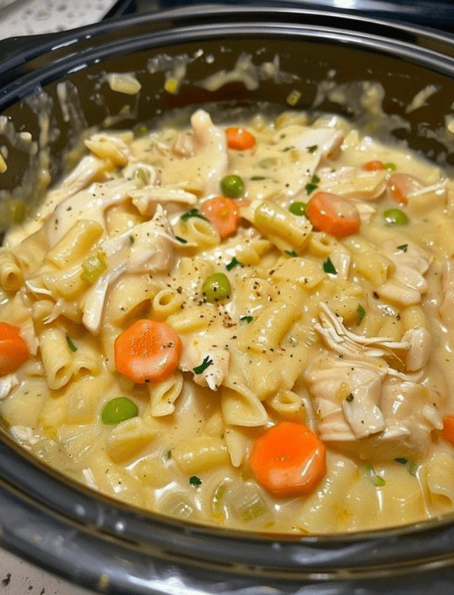Padella di pasta con torta di pollo