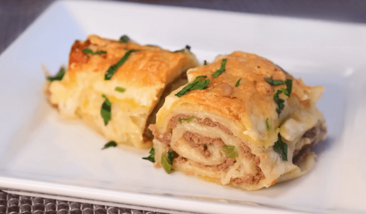 Tasche di tortilla croccanti con manzo e formaggio