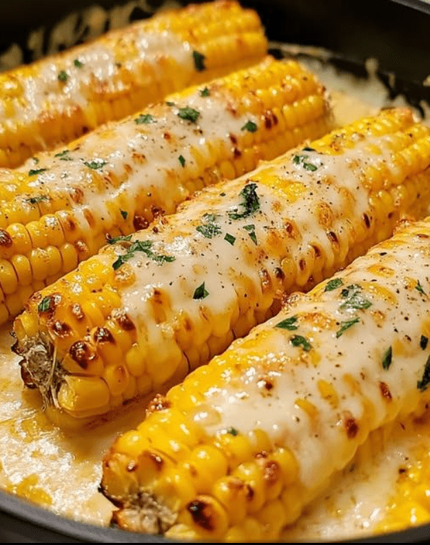 Pannocchia di mais al burro d'aglio e formaggio