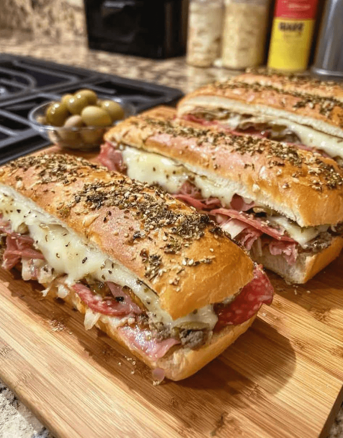 Panino italiano Muffaletta gigante