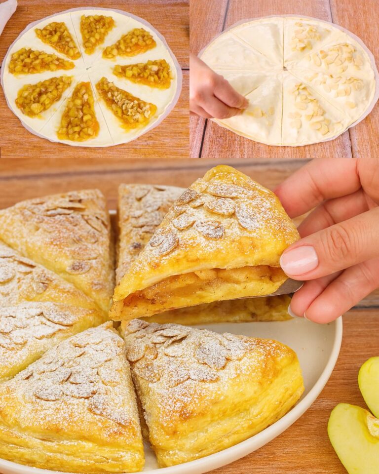 Fette di pasta sfoglia di mele facili
